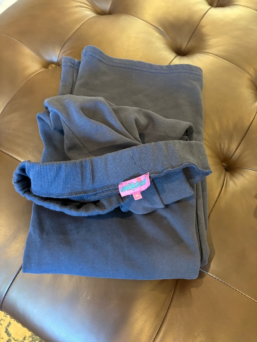 Edikted Black Track Pants with Pink Logo Tab